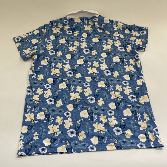 Tipsy Elves Hawaiian Shirt Button Up XL TOUCAN Beachy Surf Golfing Preppy Floral - Picture 5 of 8
